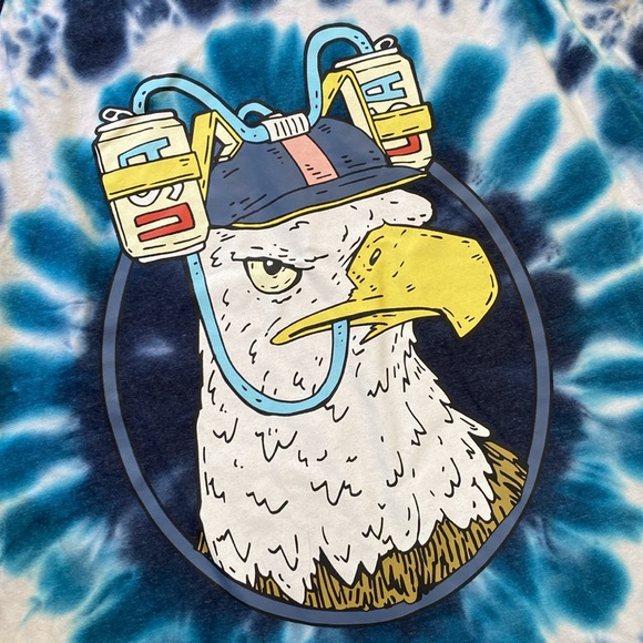 Tie Dye USA Bald Eagle American Flag Patriotic 4th of July Tank Unisex Small - Picture 2 of 4